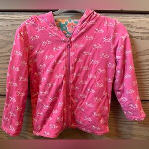 Pink and Floral Barbie Hooded Reversible Jacket